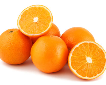 Group of oranges isolated on white background